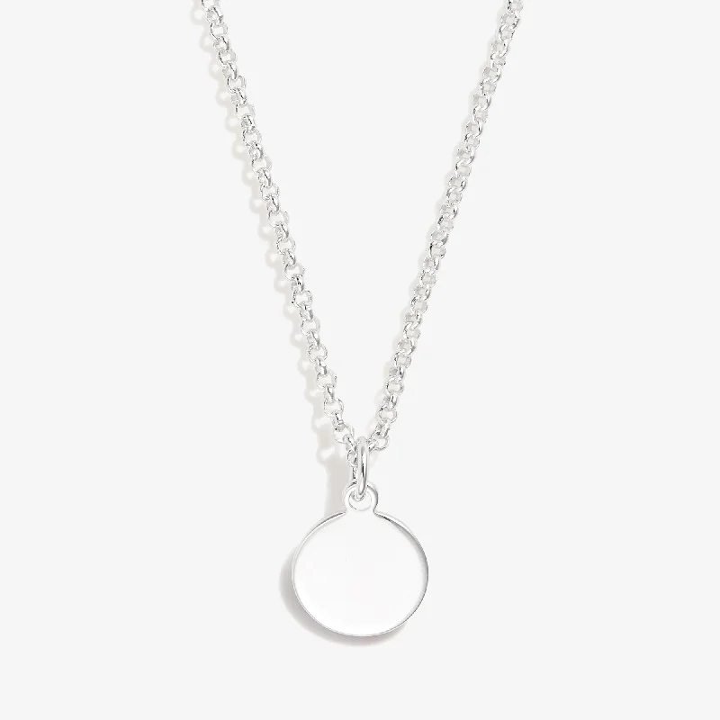 Women’s textured necklaces-Small Circle Charm Necklace, 19''