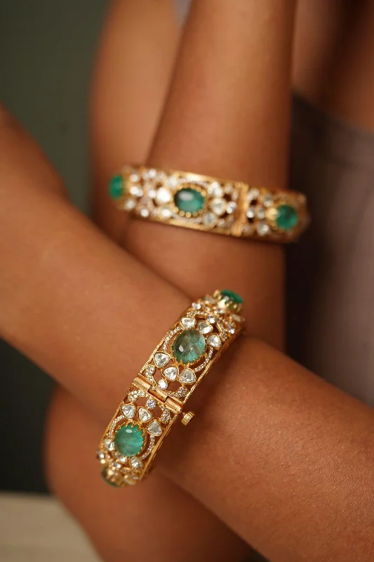 Women’s zodiac bracelets-Traditional Matte Gold Kada’s | Indian Openable Bangle