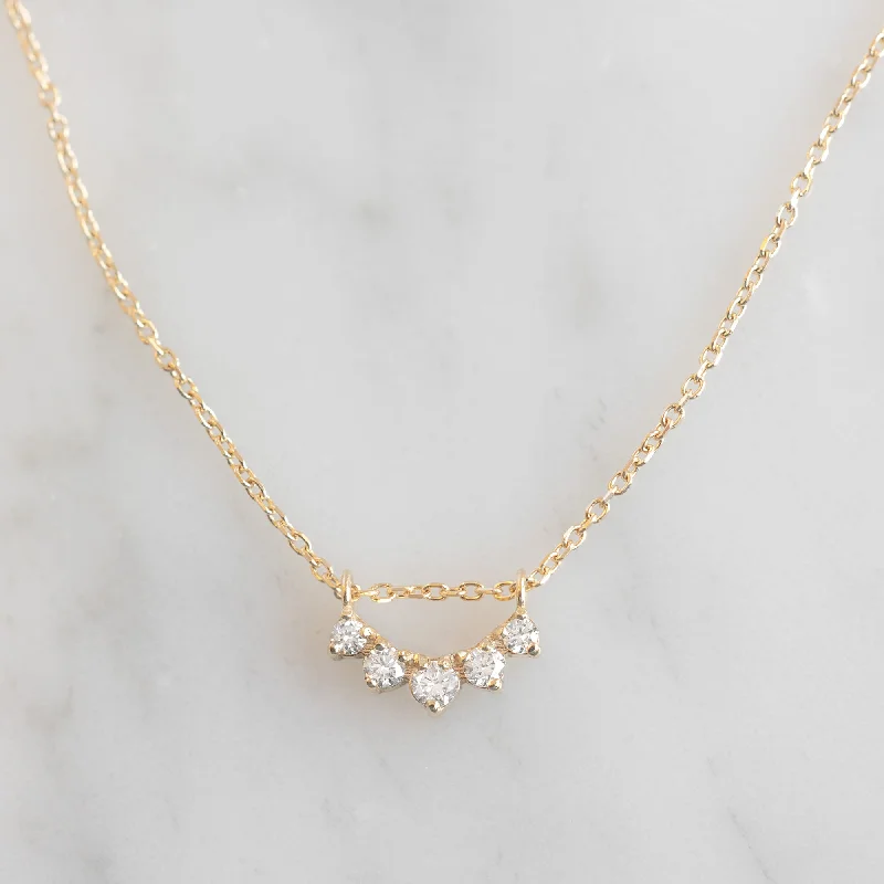 Women’s wedding day necklaces-Custom White Diamond Sunburst Necklace | 10K Yellow Gold