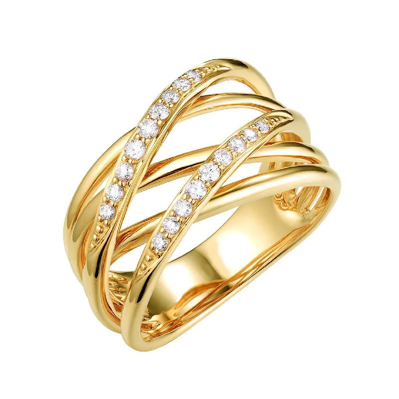 Women’s unique gemstone engagement rings-14K Yellow Gold Fashion Diamond Ring