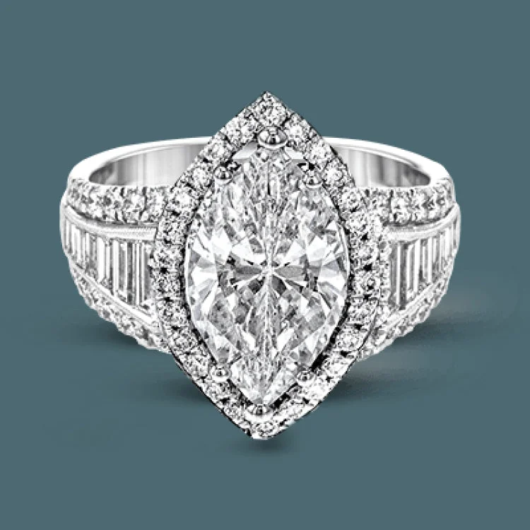 Women’s stackable engagement rings-This gorgeous engagement ring makes quite the appearance with .83 ctw of round diamonds along with .83 ctw of baguette diamonds.