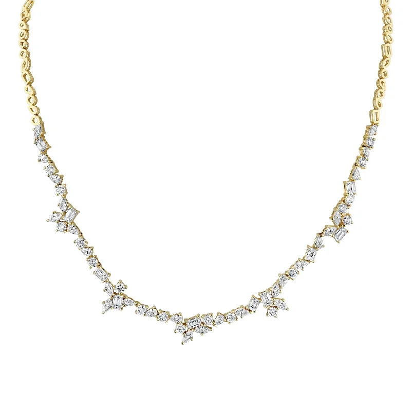 Women’s infinity necklaces-7.15ctw Diamond Montage Tennis Necklace