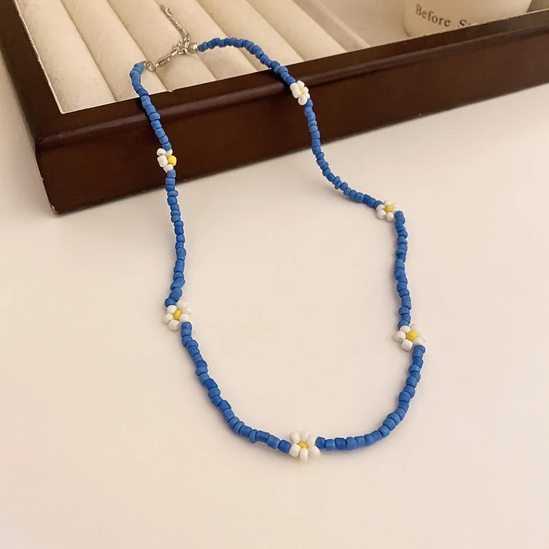 19# Necklace-Blue (Flowers)