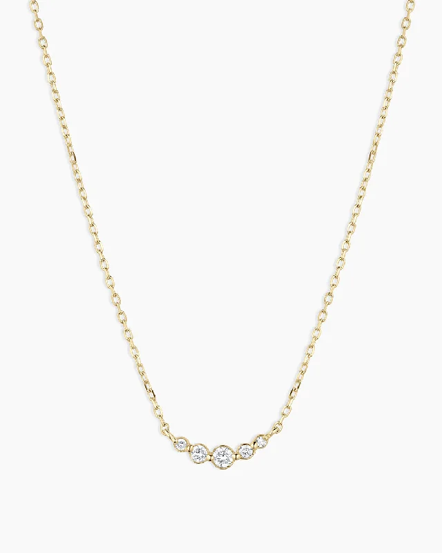 Women’s delicate diamond necklaces-Elle Diamond Cluster Necklace