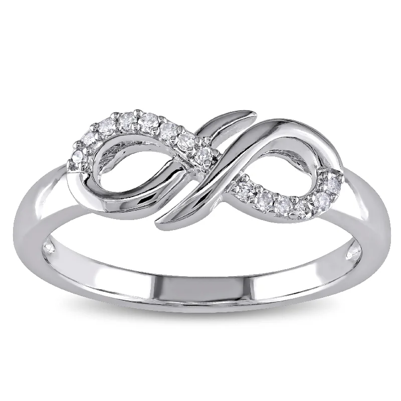 Women’s vintage engagement rings-Miadora Sterling Silver Diamond Accent Infinity Ring