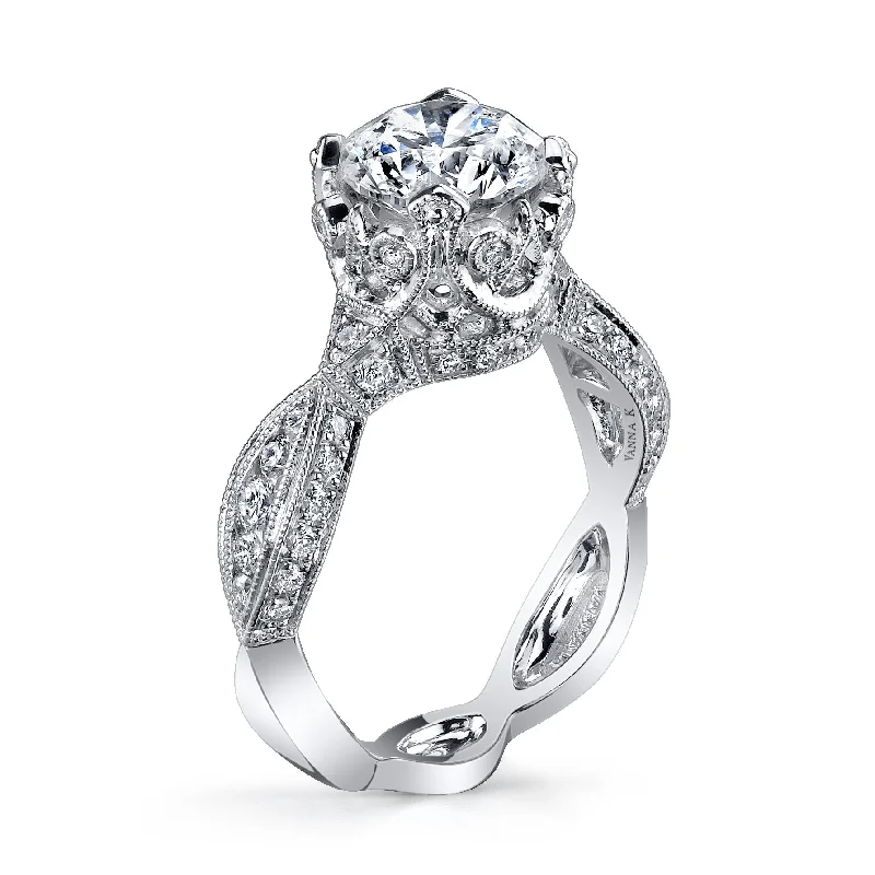 Women’s princess diamond engagement rings-18K White Gold Diamond Engagement Ring