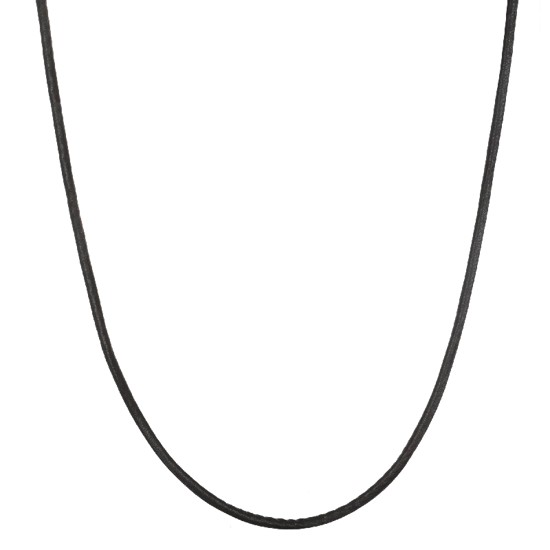 Women’s polished gold necklaces-Leather Cord Necklace- 18"