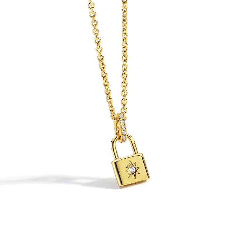 Gold Lock Necklace