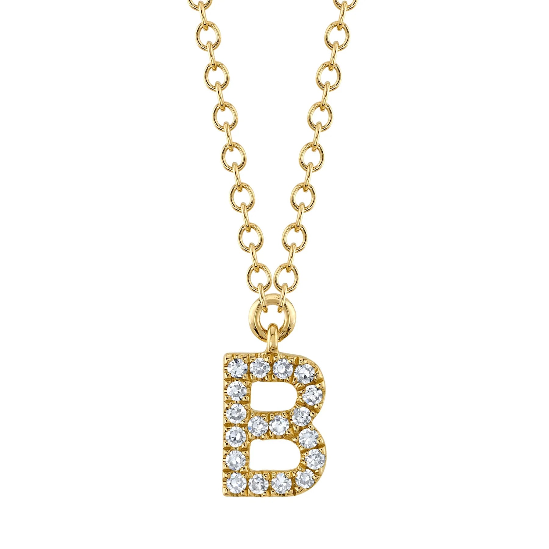 Women’s art deco necklaces-0.06ctw Diamond Necklace - Initial B