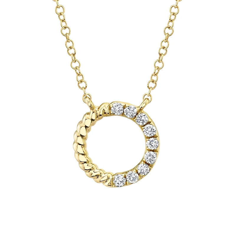 Women’s delicate diamond necklaces-0.12ctw Diamond Circle Necklace