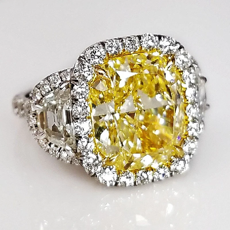 Women’s custom sapphire engagement rings-"ENGR03143" Fancy Yellow Diamond Royal Style Diamond Ring