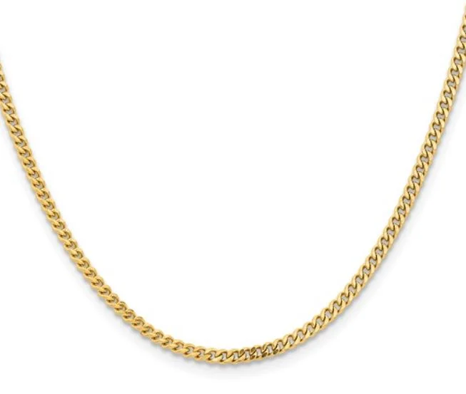 Women’s classic necklaces-Stainless Steel Polished Yellow IP-plated 3mm Curb Chain