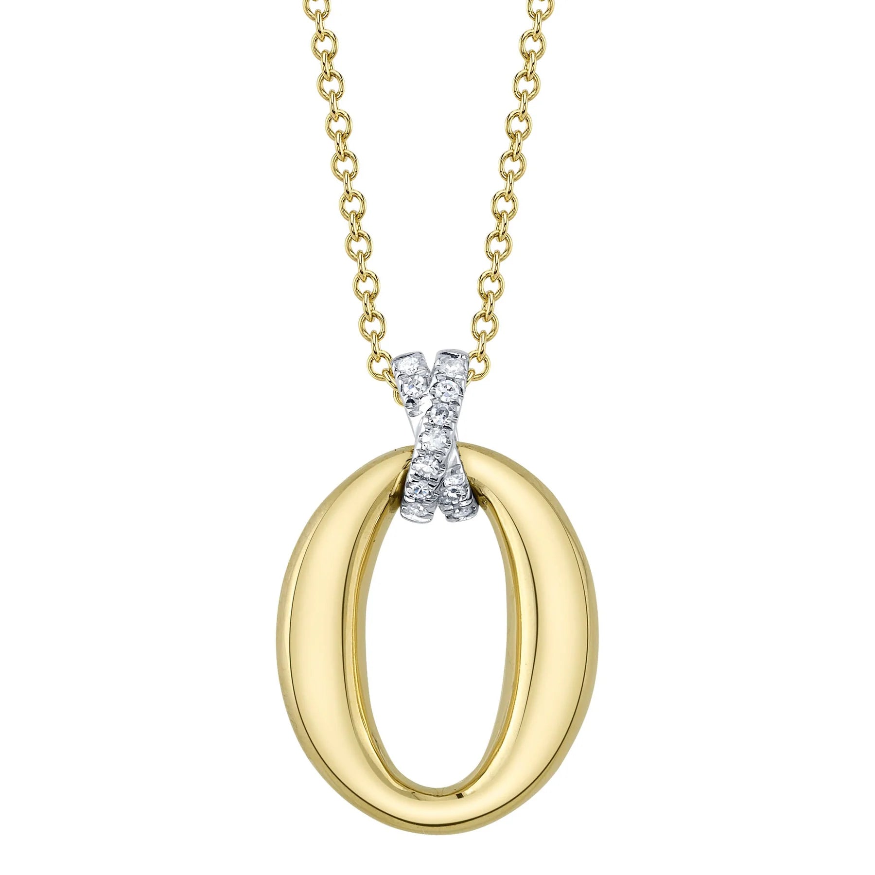 Women’s infinity symbol necklaces-0.04ctw Diamond Oval Necklace