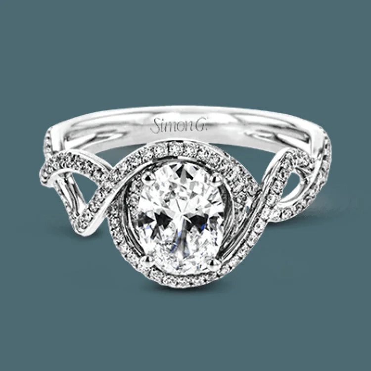 Women’s personalized diamond engagement rings-Classic with a modern twist, this white gold engagement ring features .50 ctw of sparkling white diamonds in a dramatic openwork design.