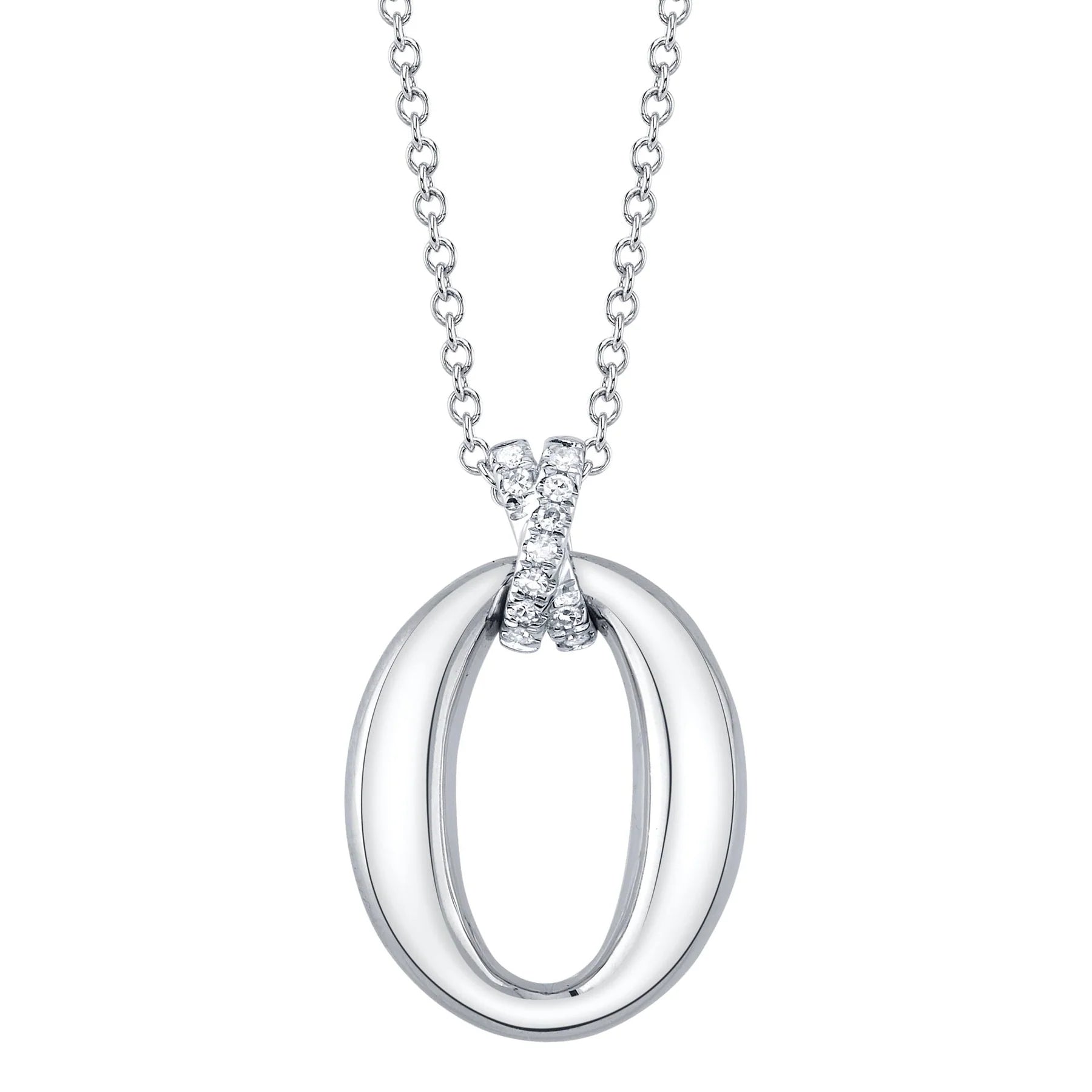 Women’s vintage pendant necklaces-0.04ctw Diamond Oval Necklace