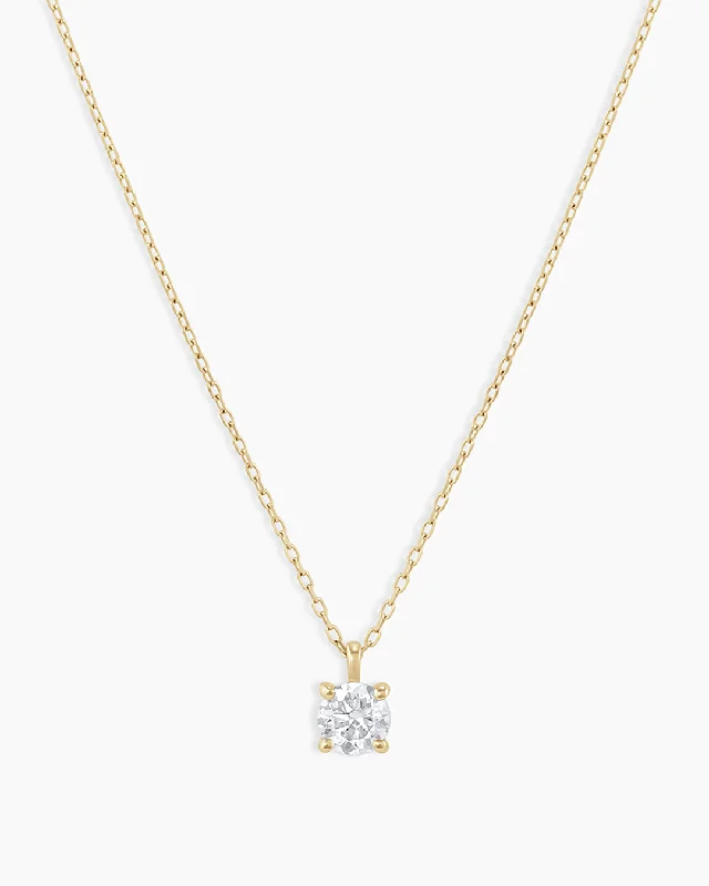 Women’s elegant pendant necklaces-Diamond Solitaire 4 mm Necklace