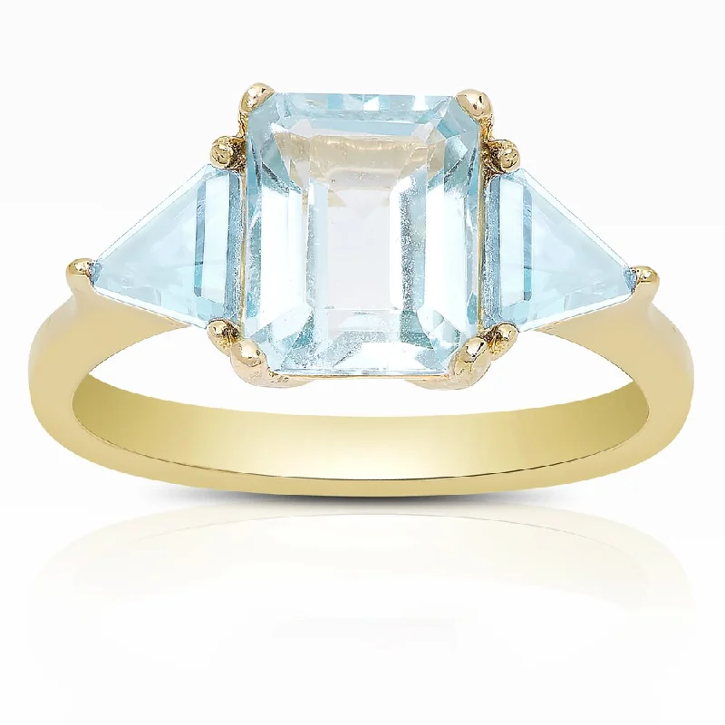 Women’s stackable diamond rings-Dolce Giavonna Gold Over Sterling Silver Garnet or Blue Topaz Solitaire Ring