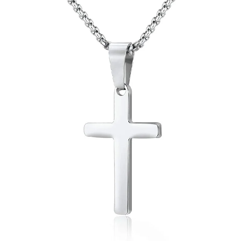 Women’s vintage pendant necklaces-Vintage Style Simple Style Cross Stainless Steel Plating Pendant Necklace