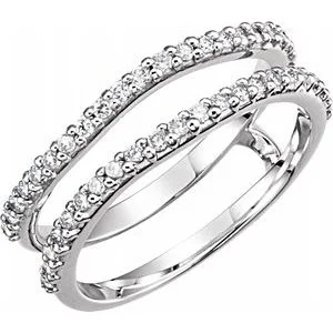 Women’s sapphire and diamond engagement rings-14K White 1/3 CTW Diamond Ring Guard-122246:104:P-ST-WBC