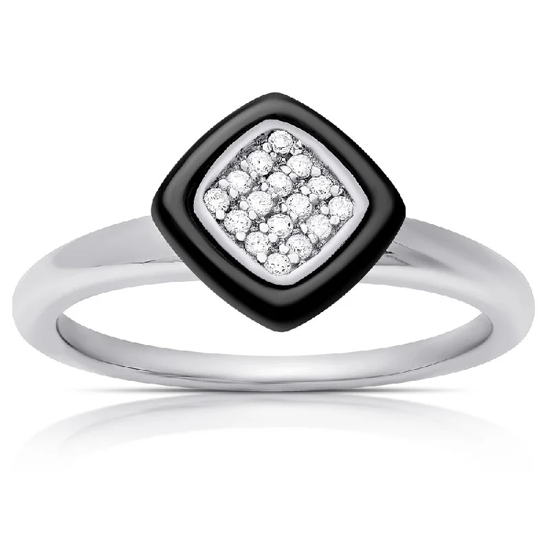 Women’s art deco rings-Samantha Stone Sterling Silver Cubic Zirconia Cushion-cut Ring