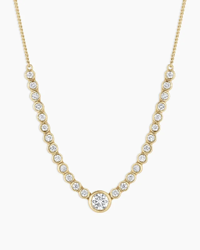 Women’s classic necklaces-Lab Grown Diamond Circle Row Necklace