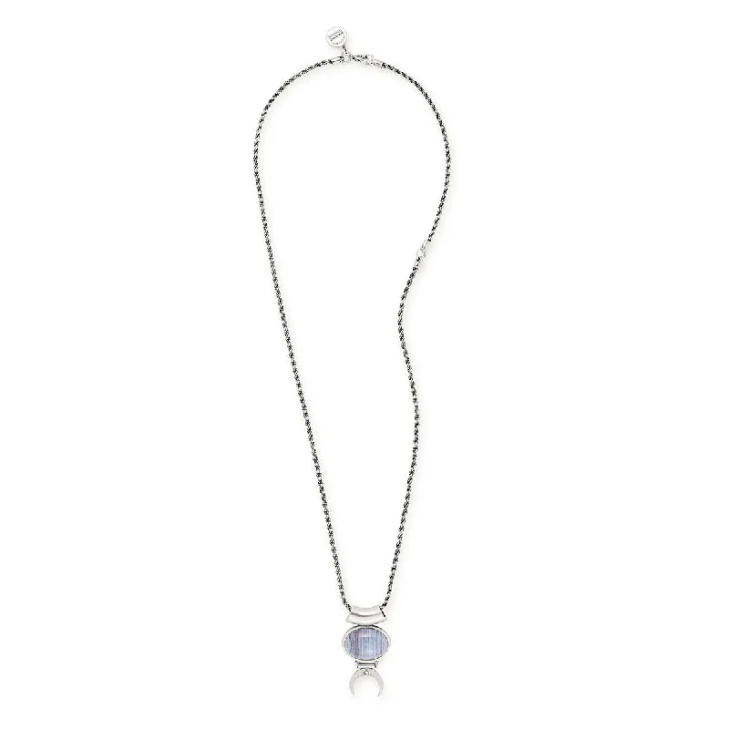 Women’s pendant necklaces-Blue Lace Agate Adjustable Necklace