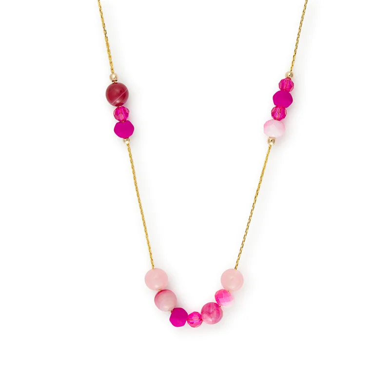 Women’s silver chain necklaces-Dragonfruit Paradise Necklace