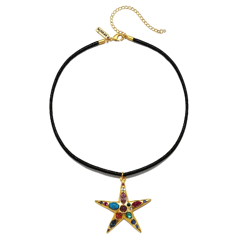 Women’s choker gold necklaces-Kacey Star Necklace