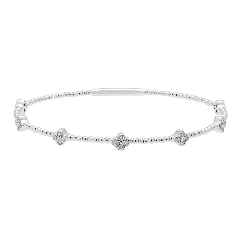 Women’s delicate bracelets-Diamond Flex Bangle in 14kt White Gold (3/8ct tw)