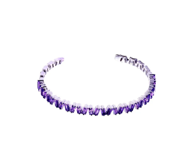 Women’s engraved bangles-Amethyst Bangle