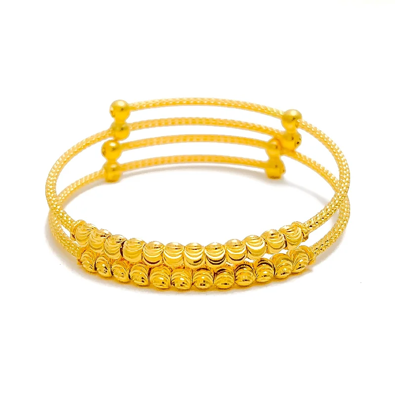 Women’s vibrant bangles-Iconic Vibrant Adjustable 22k Baby Bangle Pair