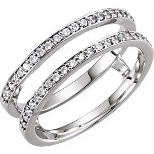 Women’s halo sapphire engagement rings-14K White 1/5 CTW Diamond Ring Guard-122245:60000:P-ST-WBC