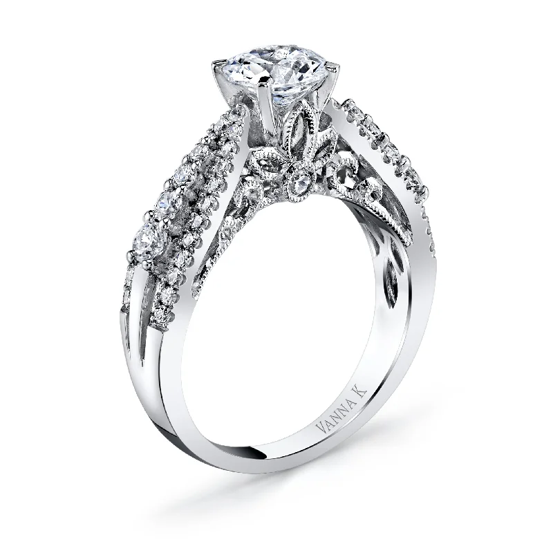 Women’s yellow diamond engagement rings-18K White Gold Diamond Engagement Ring