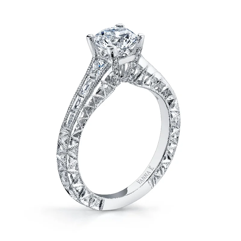 Women’s alternative engagement rings-18K White Gold Diamond Engagement Ring