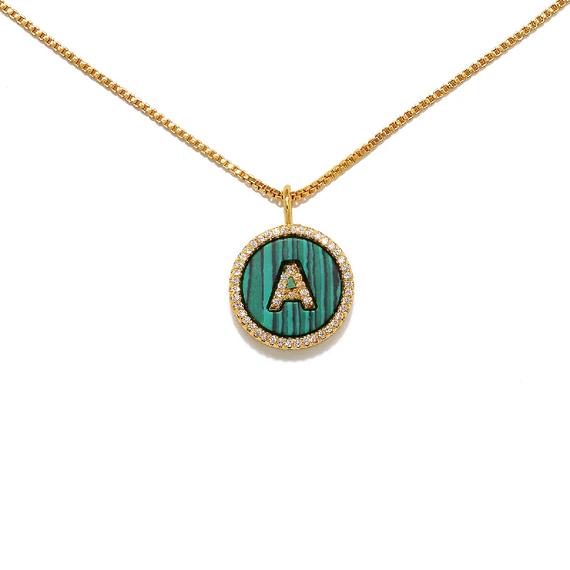 Women’s gemstone pendant necklaces-Ava Initial Necklace