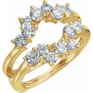 Women’s princess cut engagement rings-14K Yellow 1 1/4 CTW Diamond Ring Guard-60176:207403:P-ST-WBC