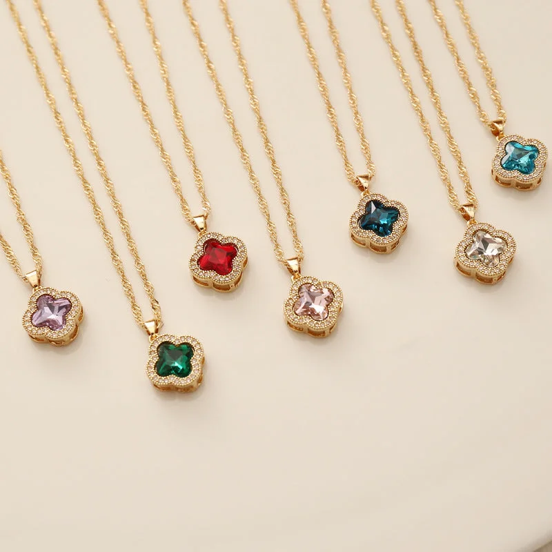 Women’s engraved necklaces-Fashion Flower Alloy Plating Women's Necklace