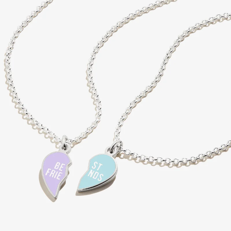 Women’s rainbow necklaces-Best Friend Necklaces, Purple + Blue, Set of 2