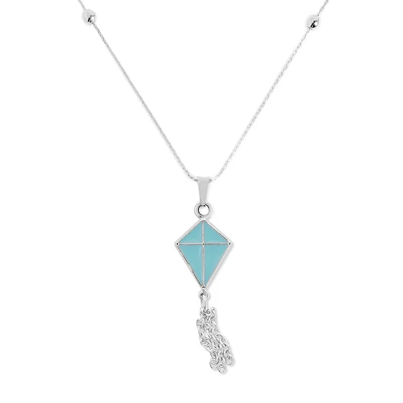 Women’s diamond necklaces-Blue Kite Charm Necklace