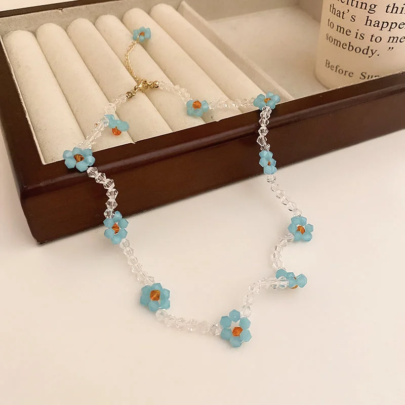 2# Necklace-Blue (Flowers).