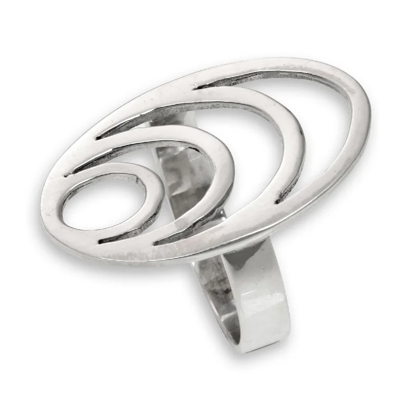 Women’s cocktail rings-NOVICA Handmade Expansion Sterling Silver Ring (Indonesia)