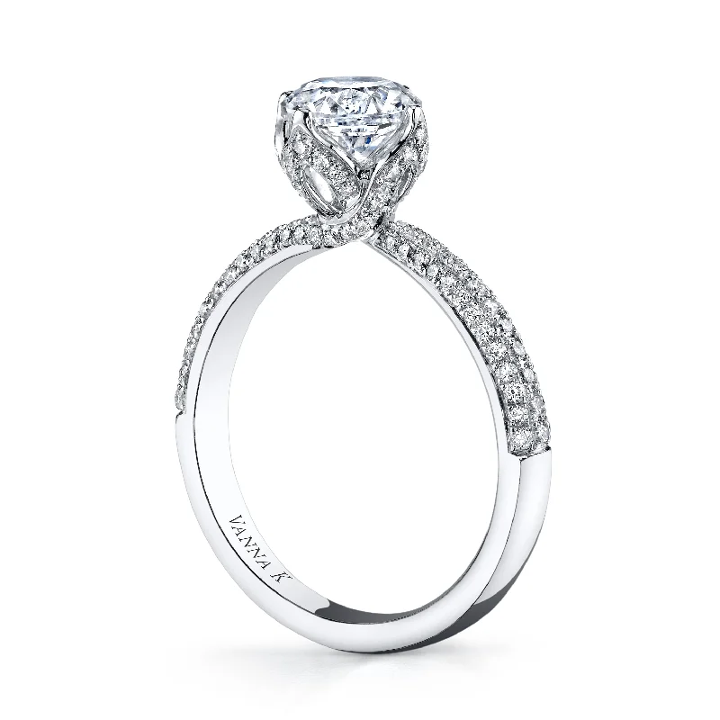 Women’s elegant sapphire engagement rings-18K White Gold Diamond Engagement Ring