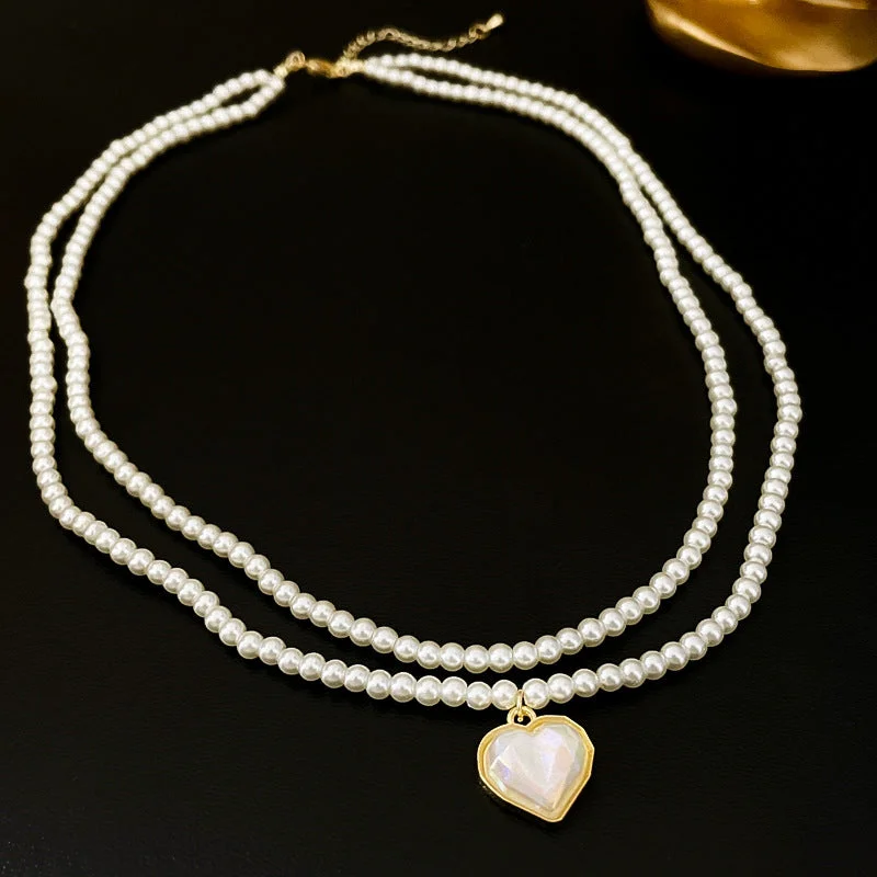 5# Necklace-White Pearl Double Layer