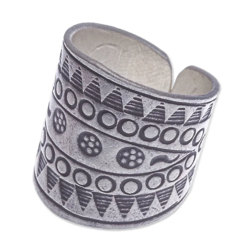 Women’s fashion rings-Novica Handmade Miracles Silver Band Ring