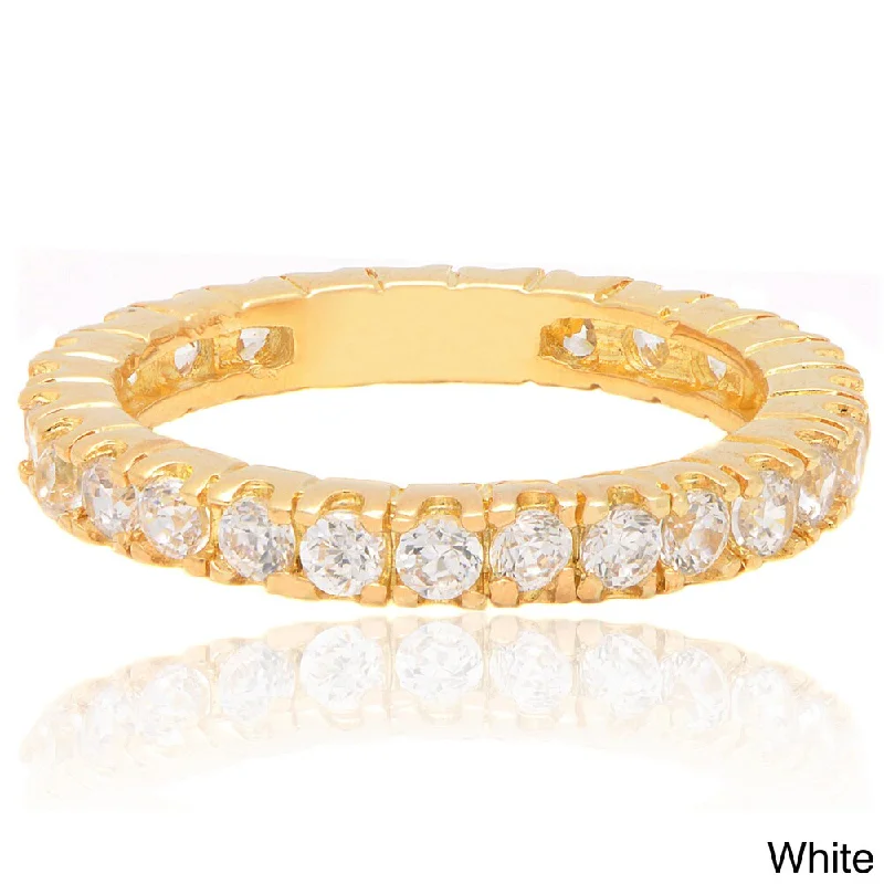 Women’s luxury wedding rings-Dolce Giavonna 14k Gold Overlay Cubic Zirconia Eternity Ring