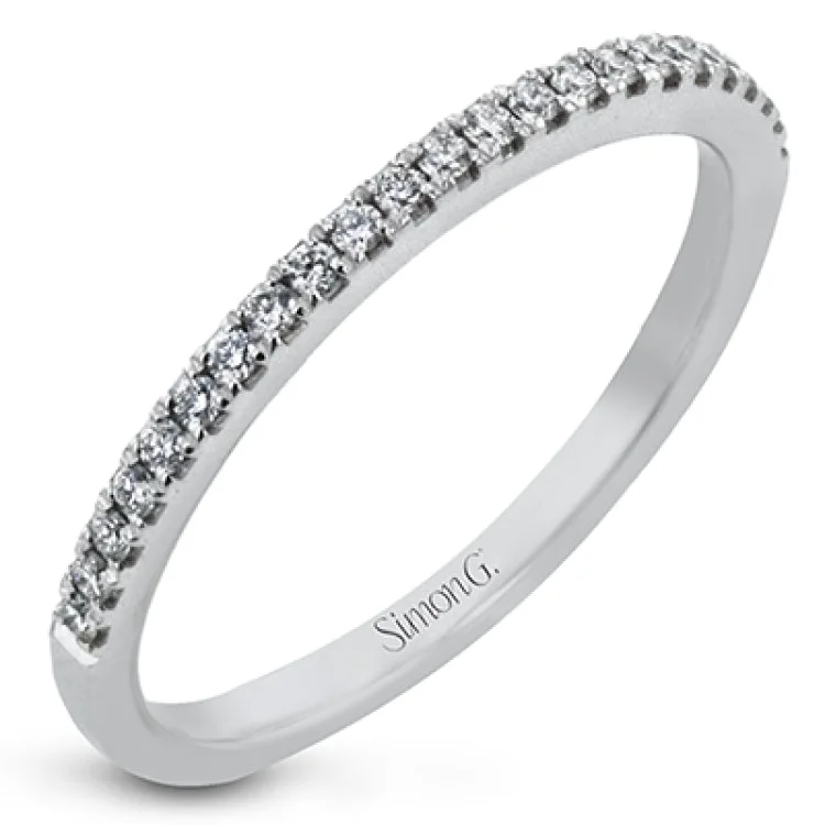 Women’s eternity band engagement rings-Simple yet stunning, this graceful engagement ring is made for a princess cut center stone and is set with .16 ctw of white diamonds.