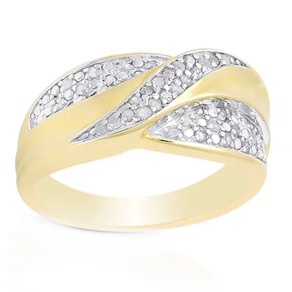 Women’s statement rings-Finesque Gold over Sterling Silver Diamond Accent Infinity Design Ring