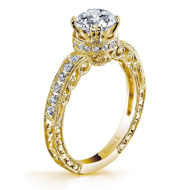 Women’s affordable diamond engagement rings-18K YELLOW GOLD DIAMOND ENGAGEMENT RING