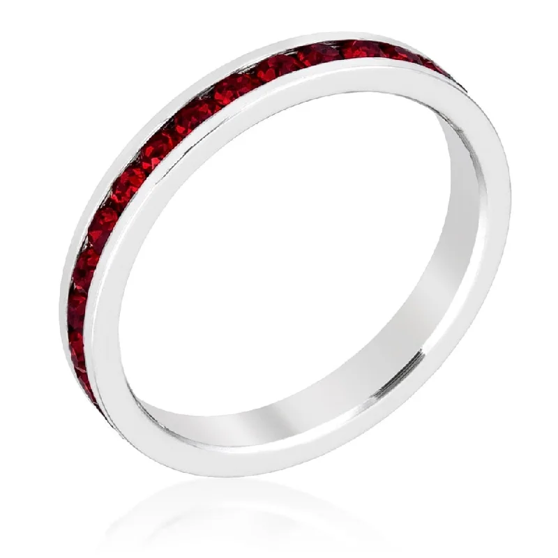 Women’s men’s style rings-Stylish Stackables With Garnet Crystal Ring Elegant Women's Jewelry