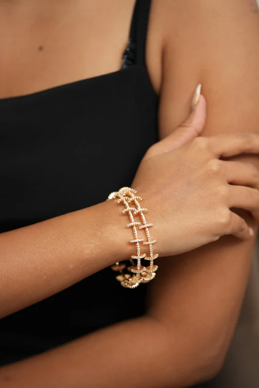 Women’s statement bracelets-Slay and Sway Designer  Diamond Daily Wear Bangles